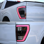 2021??‚??2023 Ford F-150 LED Tail Lights w/ Switchback Sequential Turn Signals (Matte Black Housing / Clear Lens)