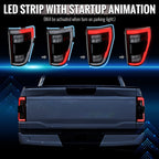 2021??‚??2023 Ford F-150 LED Tail Lights w/ Switchback Sequential Turn Signals (Matte Black Housing / Clear Lens)