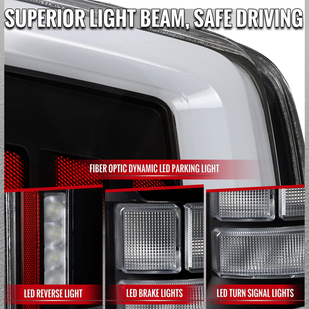 2021??‚??2023 Ford F-150 LED Tail Lights w/ Switchback Sequential Turn Signals (Matte Black Housing / Clear Lens)