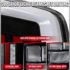 2021??‚??2023 Ford F-150 LED Tail Lights w/ Switchback Sequential Turn Signals (Matte Black Housing / Clear Lens)