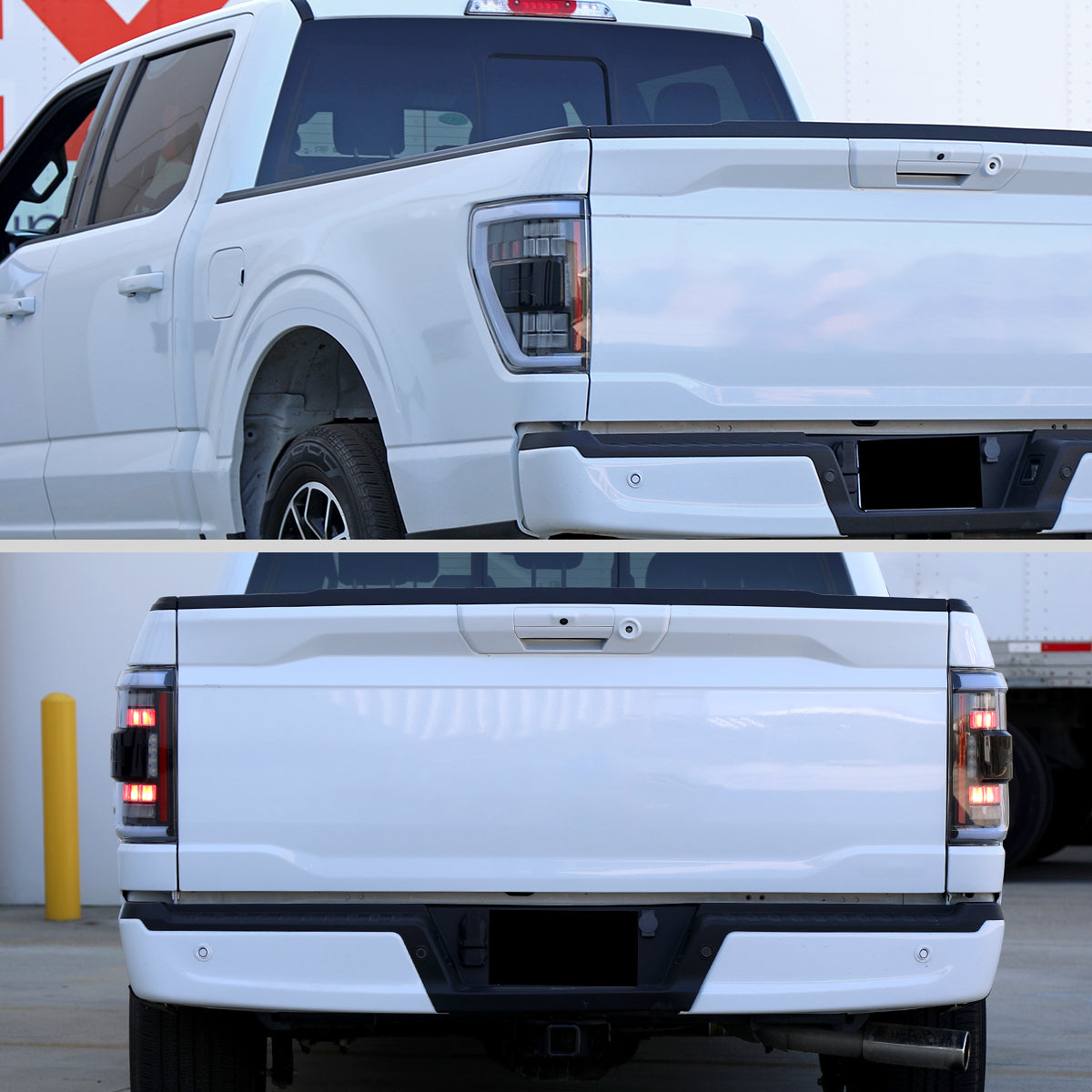 2021??‚??2023 Ford F-150 LED Tail Lights w/ Switchback Sequential Turn Signals (Matte Black Housing / Clear Lens)