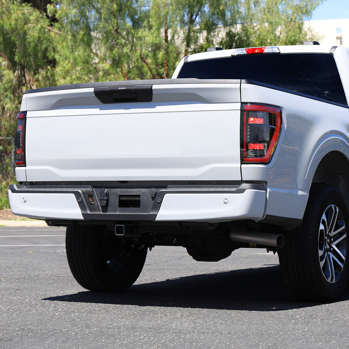 2021??‚??2023 Ford F-150 Red LED Tail Lights w/ Switchback Sequential Turn Signals (Matte Black Housing / Clear Lens)
