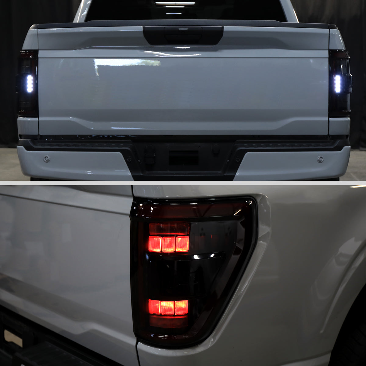 2021??‚??2023 Ford F-150 LED Tail Lights w/ Switchback Sequential Turn Signals (Black Housing / Smoked Lens)