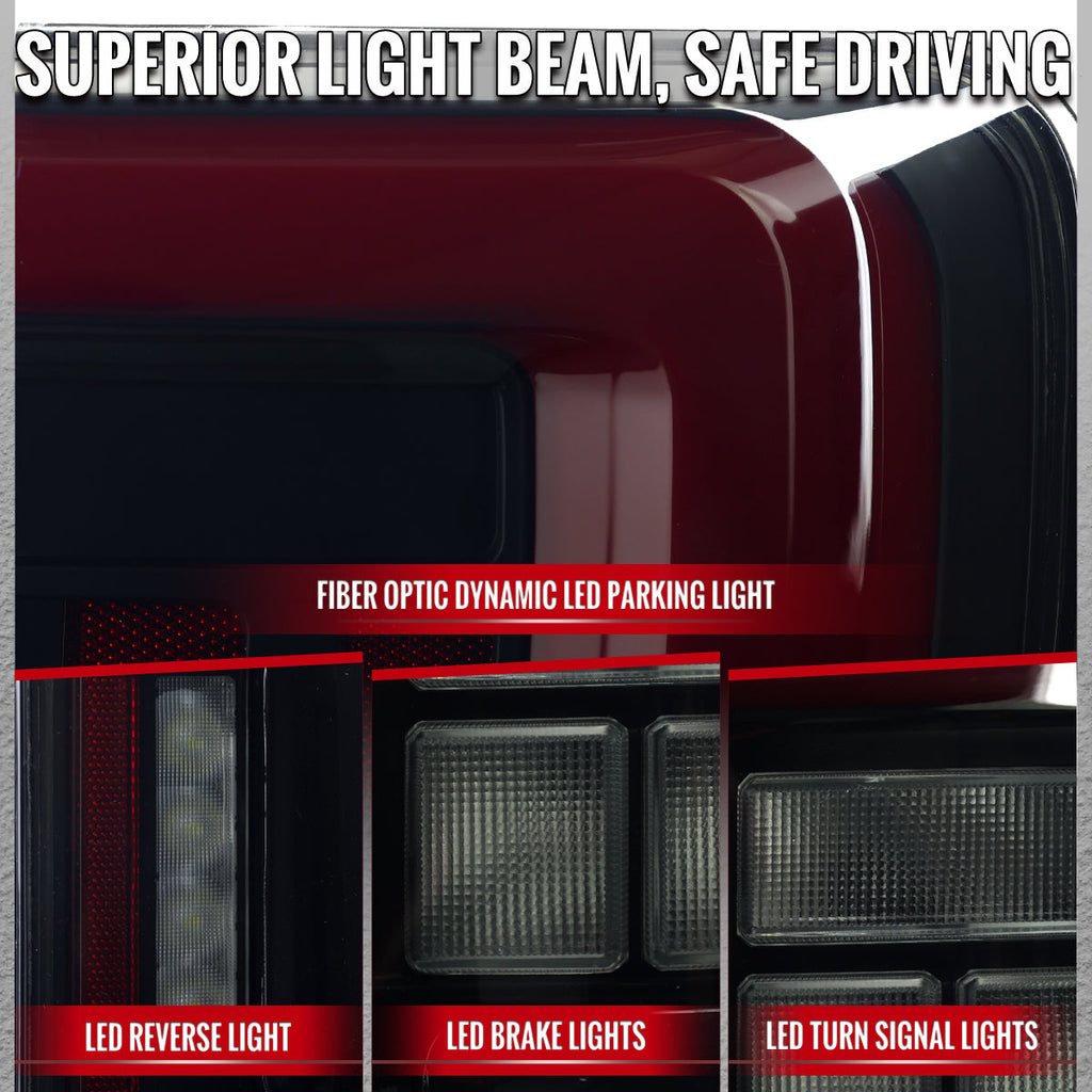 2021??‚??2023 Ford F-150 LED Tail Lights w/ Switchback Sequential Turn Signals (Black Housing / Smoked Lens)