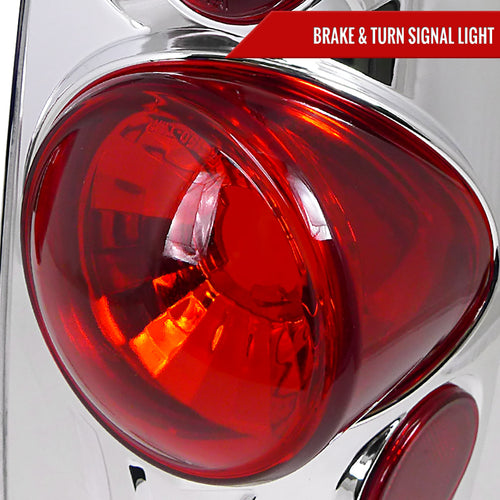 1997-2007 Ford F-150/F-250/F-350/F-450/F-550 Retro Style Tail Lights (Chrome Housing/Clear Lens)