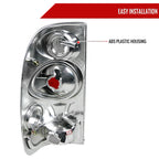 1997-2007 Ford F-150/F-250/F-350/F-450/F-550 Retro Style Tail Lights (Chrome Housing/Clear Lens)