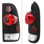 1997-2007 Ford F-150/F-250/F-350/F-450/F-550 Retro Style Tail Lights (Matte Black Housing/Clear Lens)