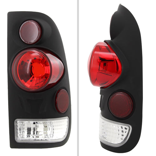 1997-2007 Ford F-150/F-250/F-350/F-450/F-550 Retro Style Tail Lights (Matte Black Housing/Clear Lens)