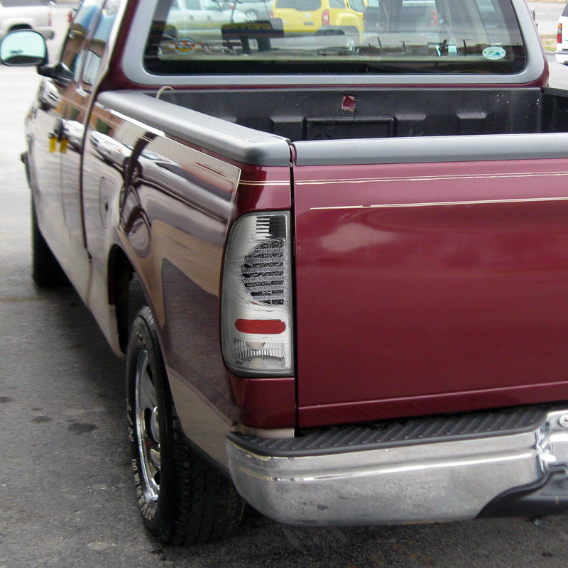 1997-2007 Ford F-150/F-250/F-350/F-450/F-550 Styleside V2 LED Tail Lights - RS (Chrome Housing/Clear Lens)