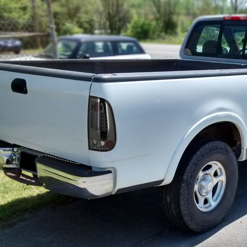 1997-2007 Ford F-150/F-250/F-350/F-450/F-550 Styleside LED Tail Lights (Chrome Housing/Smoked Lens)