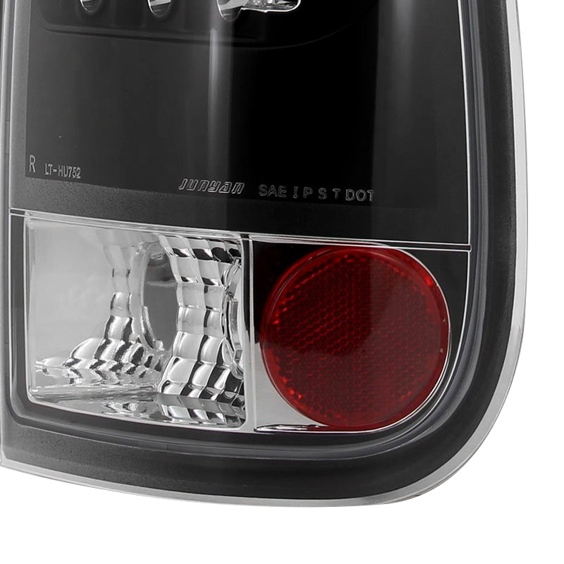 1997-2007 Ford F-150/F-250/F-350/F-450/F-550 Styleside V2 LED Tail Lights (Matte Black Housing/Clear Lens)