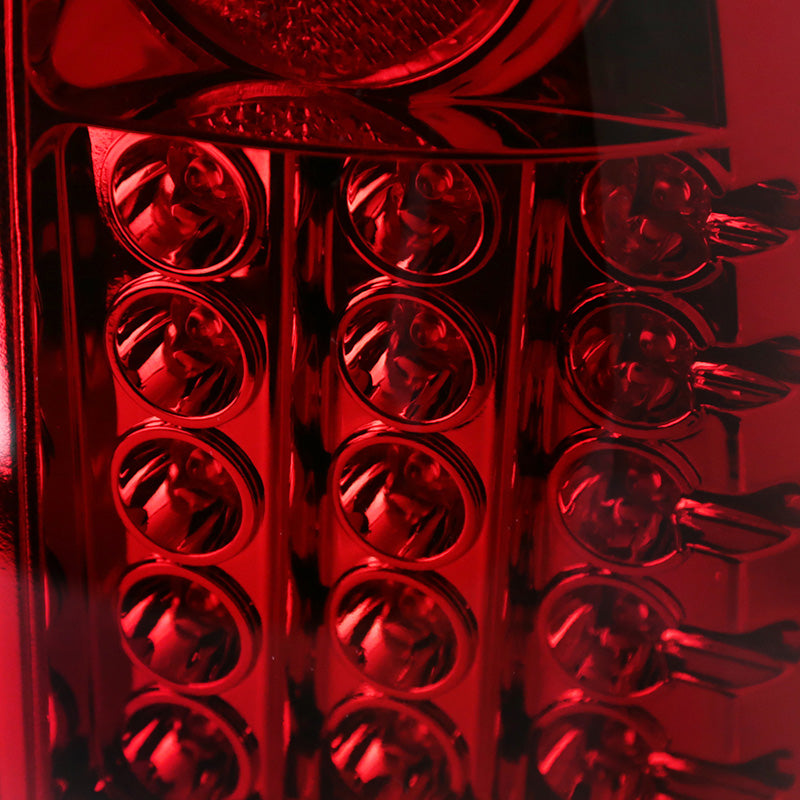 1997-2007 Ford F-150/F-250/F-350/F-450/F-550 Styleside LED Tail Lights (Chrome Housing/Red Clear Lens)