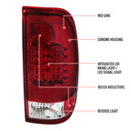 1997-2007 Ford F-150/F-250/F-350/F-450/F-550 Styleside LED Tail Lights (Chrome Housing/Red Clear Lens)