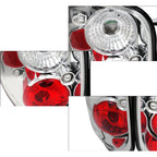 1997-2004 Ford F-150 Flareside Tail Lights (Chrome Housing/Clear Lens)