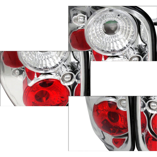 1997-2004 Ford F-150 Flareside Tail Lights (Chrome Housing/Clear Lens)