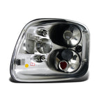 1997-2004 Ford F-150 Flareside Tail Lights (Chrome Housing/Clear Lens)