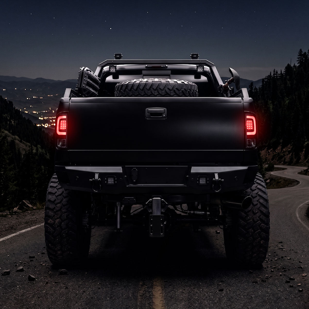 2008-2016 Ford F-250 / F-350 / F-450 / F-550 Super Duty LED C-Bar Tail Lights (Black Housing / Clear Lens)