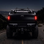 2008-2016 Ford F-250 / F-350 / F-450 / F-550 Super Duty LED C-Bar Tail Lights (Chrome Housing / Red Clear Lens)