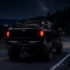 2008-2016 Ford F-250 / F-350 / F-450 / F-550 Super Duty LED C-Bar Tail Lights (Chrome Housing / Red Clear Lens)