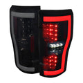 2017-2019 Ford F-250/F-350/F-450/F-550 LED Bar Tail Lights (Glossy Black Housing/Dark Smoked Lens)