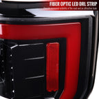 2017-2019 Ford F-250/F-350/F-450/F-550 LED Bar Tail Lights (Jet Black Housing/Clear Lens)