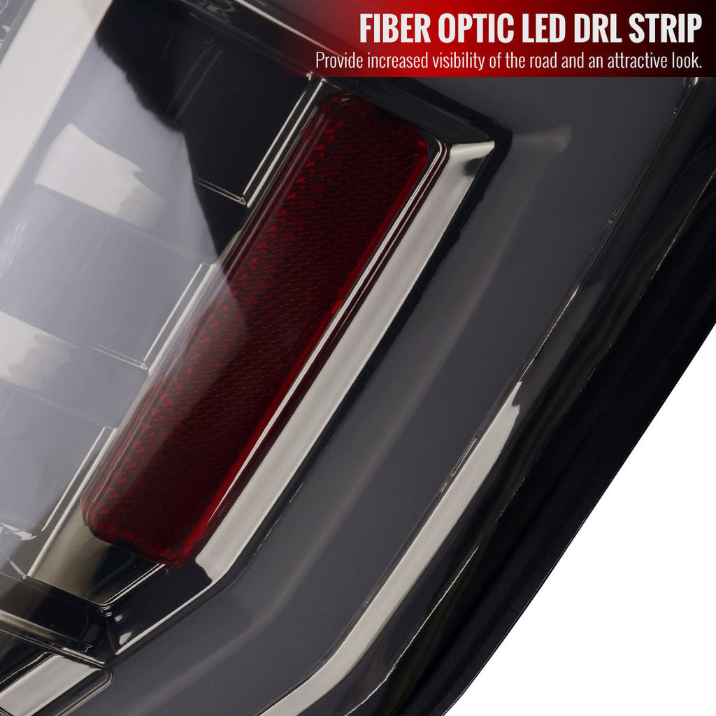 2017-2019 Ford F-250/F-350/F-450/F-550 Super Duty LED Bar Tail Lights (Chrome Housing/Smoked Lens)