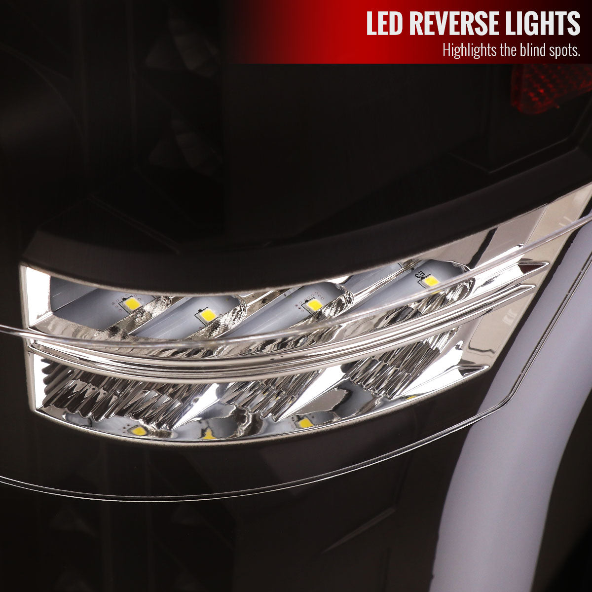 2017-2019 Ford F-250/F-350/F-450/F-550 White LED Bar Tail Lights (Matte Black Housing/Clear Lens)
