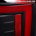2017-2019 Ford F-250/F-350/F-450/F-550 Red LED Bar Tail Lights (Matte Black Housing/Clear Lens)