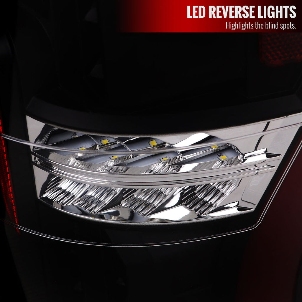 2017-2019 Ford F-250/F-350/F-450/F-550 Red LED Bar Tail Lights (Matte Black Housing/Clear Lens)
