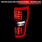 2017-2019 Ford F-250/F-350/F-450/F-550 Super Duty LED Bar Tail Lights (Chrome Housing/Red Lens)