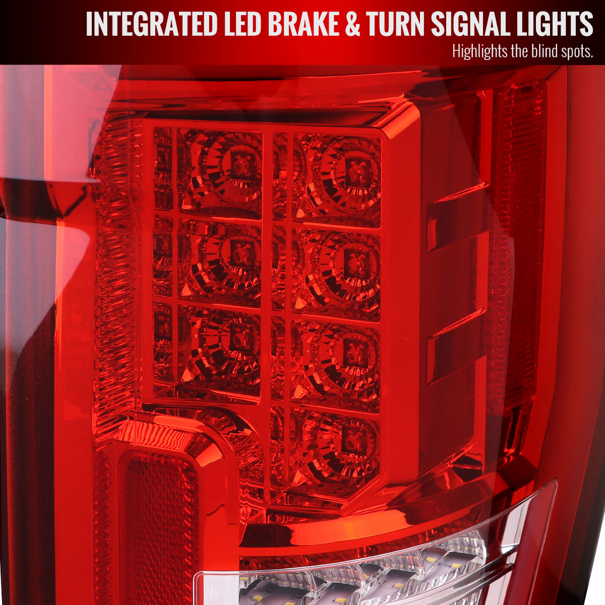 2017-2019 Ford F-250/F-350/F-450/F-550 Super Duty LED Bar Tail Lights (Chrome Housing/Red Lens)