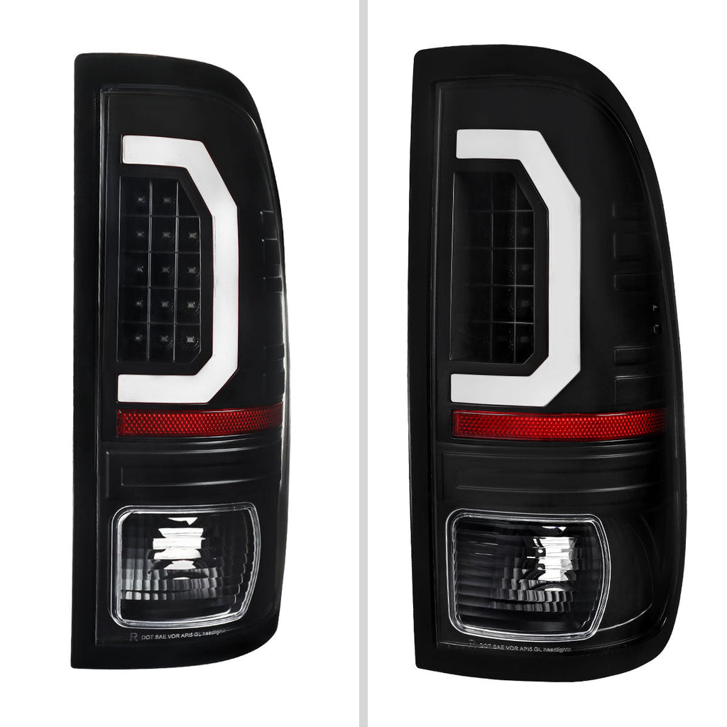 1999-2007 Ford F-250 / F-350 / F-450 / F-550 Super Duty LED C-Bar Tail Lights (Black Housing / Clear Lens)