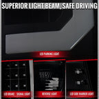 1999-2007 Ford F-250 / F-350 / F-450 / F-550 Super Duty LED C-Bar Tail Lights (Black Housing / Smoked Lens)