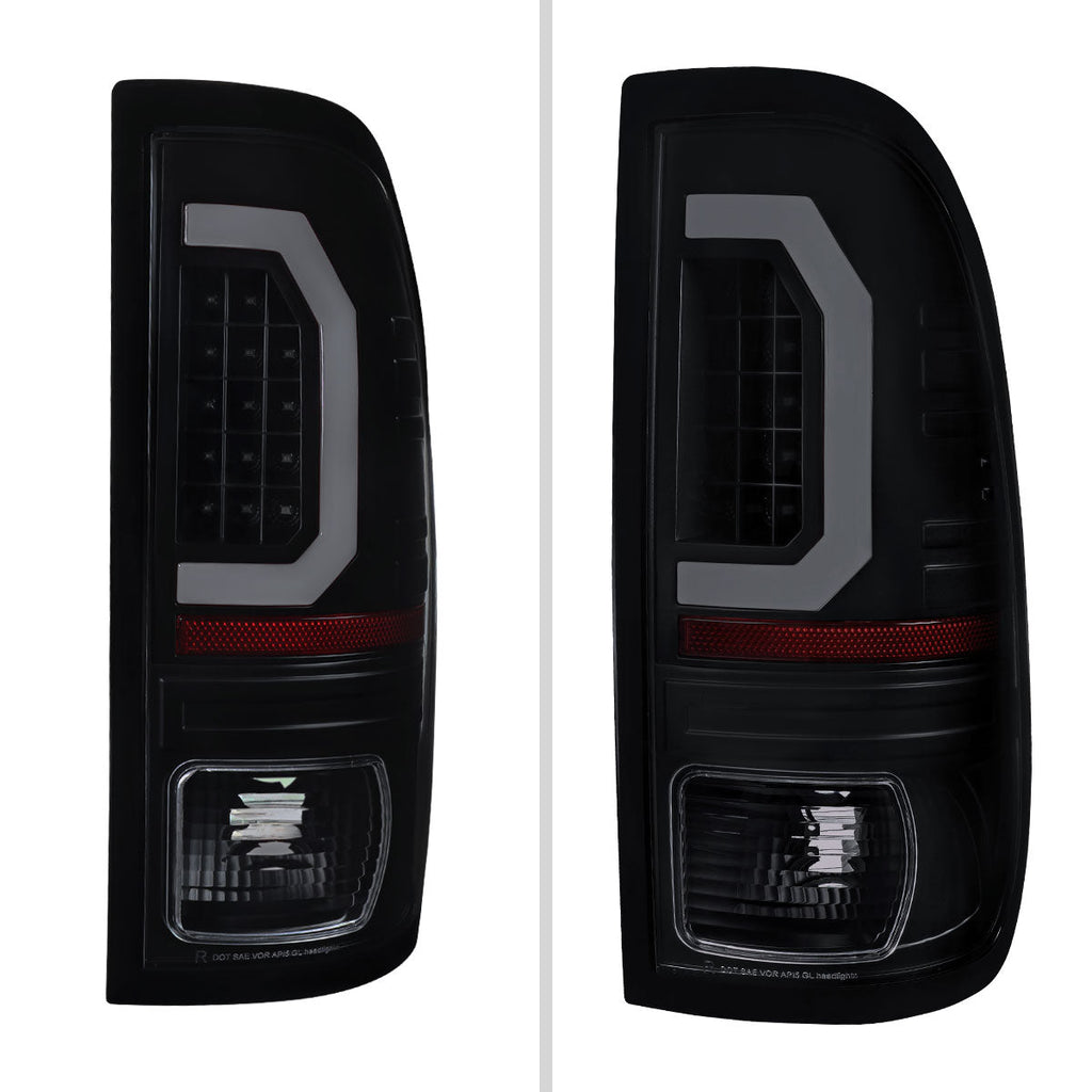 1999-2007 Ford F-250 / F-350 / F-450 / F-550 Super Duty LED C-Bar Tail Lights (Black Housing / Smoked Lens)