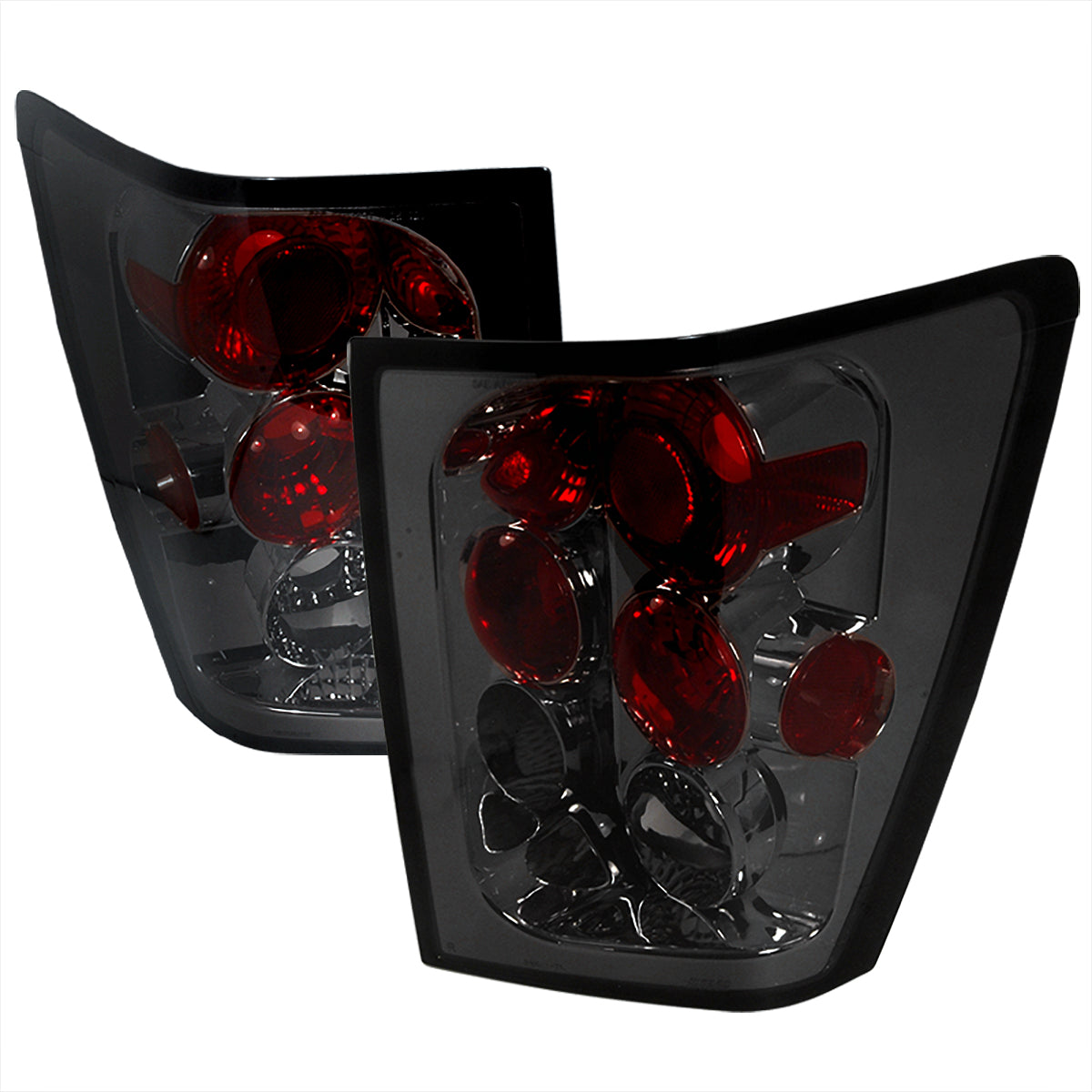 2005-2006 Jeep Grand Cherokee Tail Lights (Chrome Housing/Smoked Lens)