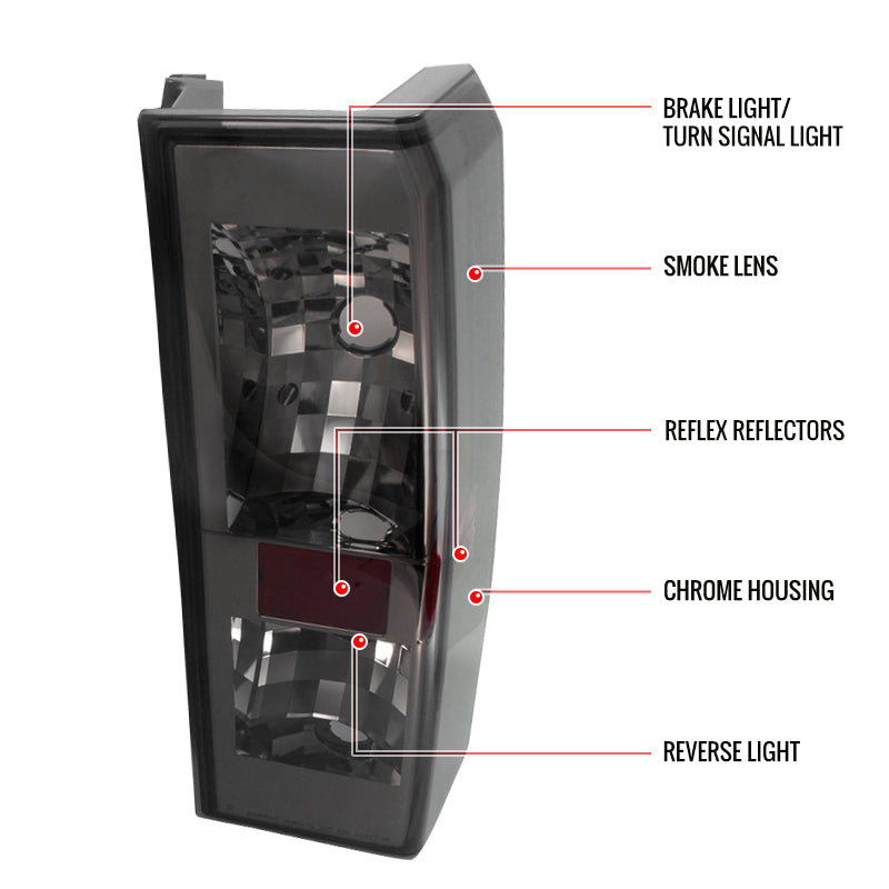 2005-2010 Hummer H3 Tail Lights (Chrome Housing/Smoked Lens)