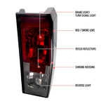 2005-2010 Hummer H3 Tail Lights (Chrome Housing/Red Smoked Lens)