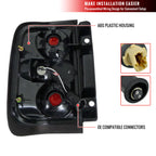 1996-2004 Nissan Pathfinder/ Infiniti QX4 Tail Lights (Matte Black Housing/Clear Lens)
