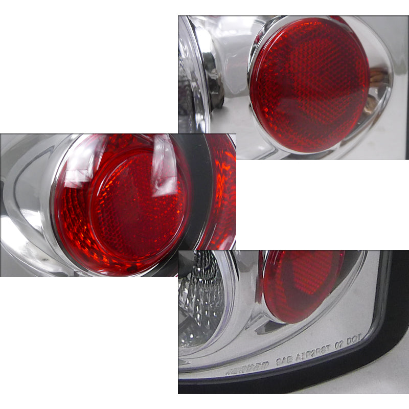 2002-2006 Dodge RAM Tail Lights (Chrome Housing/Clear Lens)