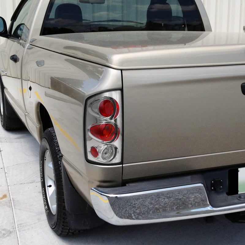 2002-2006 Dodge RAM Tail Lights (Chrome Housing/Clear Lens)