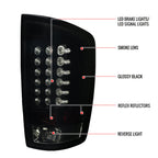 2002-2006 Dodge RAM LED Tail Lights (Glossy Black Housing/Smoked Lens)