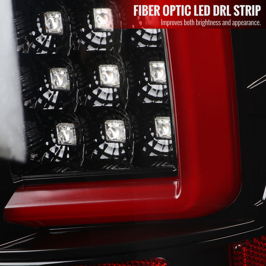 2002-2006 Dodge RAM 1500 2500 3500 LED Tail Lights -G2 (Jet Black Housing/Clear Lens)