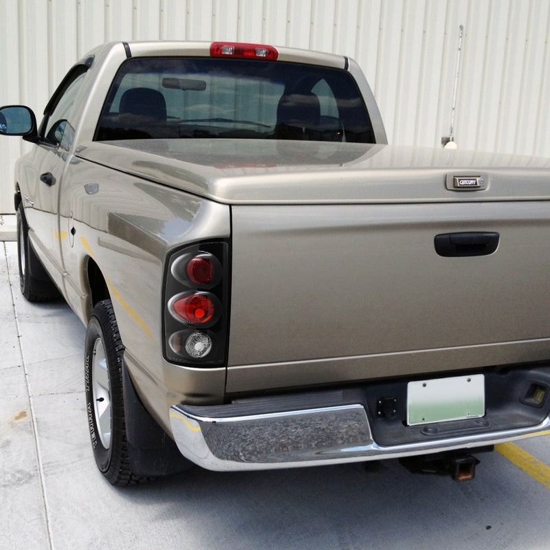 2002-2006 Dodge RAM Tail Lights (Matte Black Housing/Clear Lens)