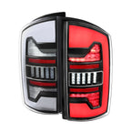 2002-2006 Dodge RAM 1500/2500/3500 White LED Bar Tail Lights (Matte Black Housing/Clear Lens)