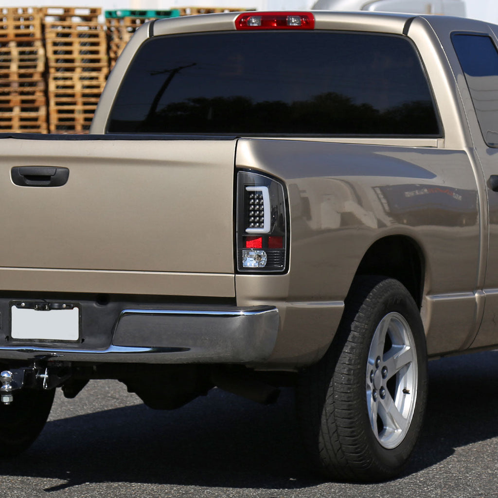 2002-2006 Dodge RAM 1500 2500 3500 LED Tail Lights -G2 (Matte Black Housing/Clear Lens)