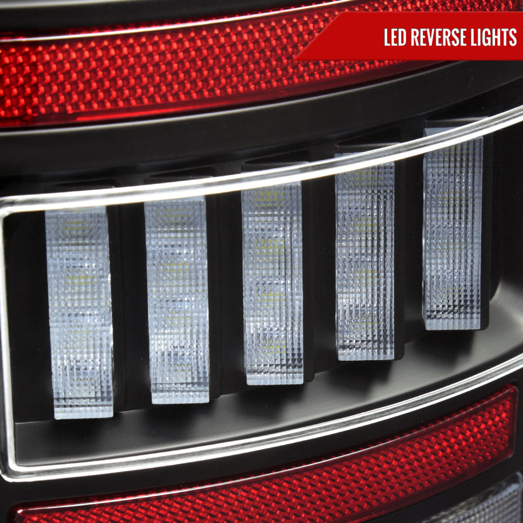 2002-2006 Dodge RAM 1500/2500/3500 Red LED Bar Tail Lights (Matte Black Housing/Clear Lens)
