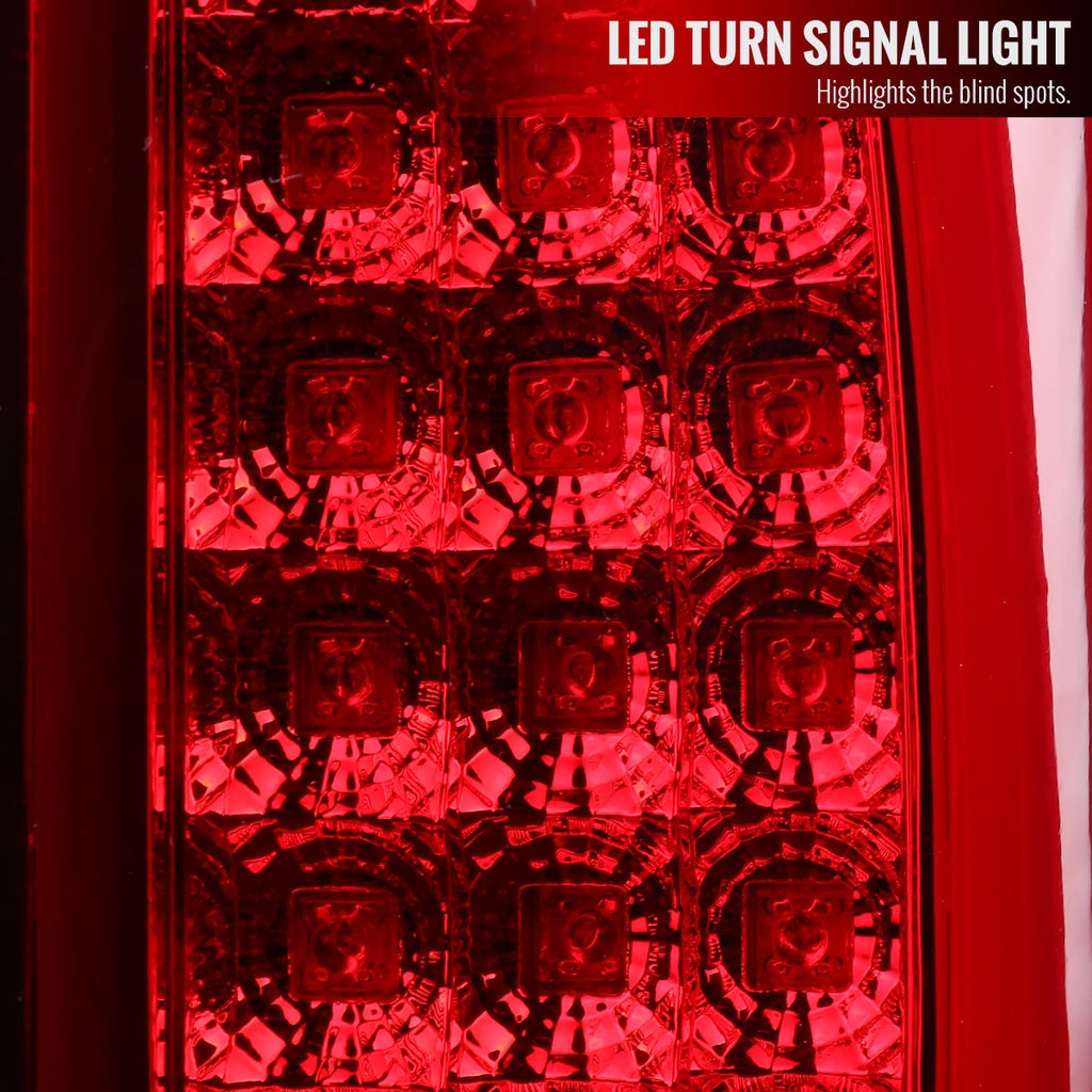2002-2006 Dodge RAM 1500 2500 3500 LED Tail Lights (Chrome Housing/Red Lens)