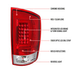 2002-2006 Dodge RAM 1500 2500 3500 LED Tail Lights (Chrome Housing/Red Lens)