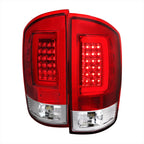 2002-2006 Dodge RAM 1500 2500 3500 LED Tail Lights (Chrome Housing/Red Lens)