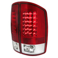 2002-2006 Dodge RAM LED Tail Lights (Chrome Housing/Red Clear Lens)